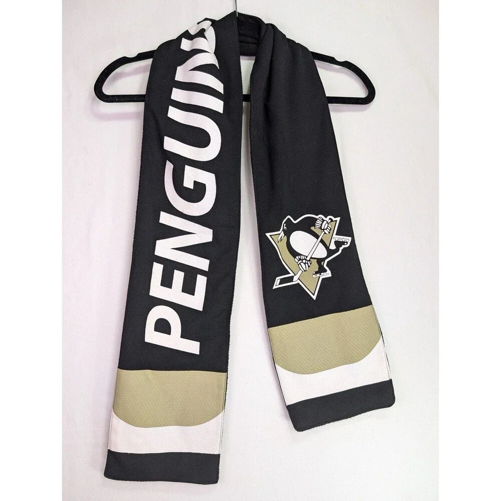 Pro-FANity Pittsburgh Penguins NHL Scarf Black Gold Zipper Pocket